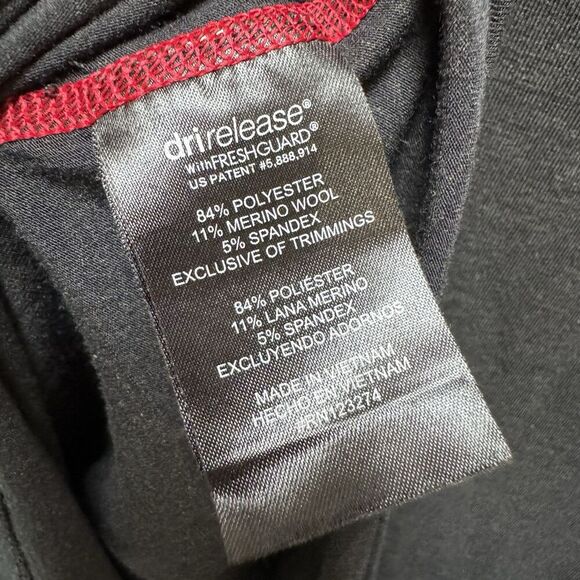 Paradox Mens Merino Wool Blend Base Layer Shirt Small 1/4 Zip Knit Black Red - Picture 4 of 8